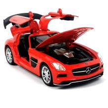 Метална кола с отварящи се врати капаци светлини и звуци Mercedes SLS AMG 1:32