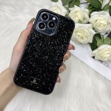 Луксозен твърд гръб / кейс / Swarovski за Apple iPhone 15 Pro Max - черен / камъни