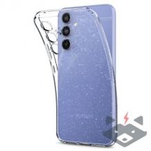Силиконов калъф / гръб / TPU кейс за Samsung Galaxy A55 - прозрачен със брокат
