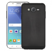 Силиконов калъф / гръб / TPU за Samsung Galaxy J3 / J3 2016 J320 - черен / Grid