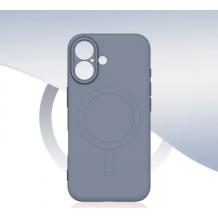 Луксозен гръб / кейс / Smooth Guard Silicone Case с безжично зареждане MagSafe за Apple iPhone 16 (6.1) - сиво-син