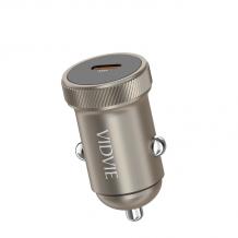 Зарядно устройство за кола адаптер VIDVIE CC541 Car Charger 12V-24V / 33W  / Type-C to Type-C / Type-C to Lightning - златисто