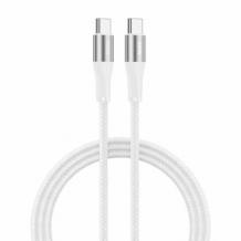 Кабел USB VIDVIE CB4038 за зареждане и пренос на данни 60W / Type-C to Type-C 2m - бял