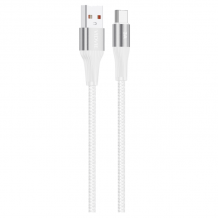 Кабел VIDVIE CB4038 за зареждане и пренос на данни / USB to Type-C 3A 1m - бял