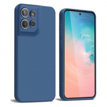 Силиконов калъф / кейс / Nano TPU за Motorola Moto G75 - тъмно син гръб със защита за камерата