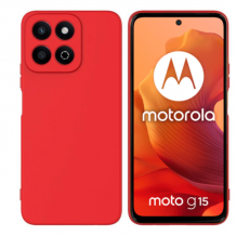 Силиконов калъф / кейс / Nano TPU за Motorola Moto G15 - червен гръб със защита за камерата