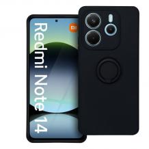 Силиконов твърд гръб TPU кейс / Case Magnetic Finger Ring Car Holder / за Xiaomi Redmi Note 14 - черен