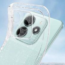 Луксозен силиконов калъф / кейс / Crystal Case TPU за Xiaomi Redmi Note 14 - прозрачен / брокат