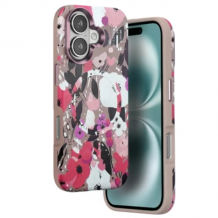 Луксозен гръб / кейс / Flower Series Case с безжично зареждане MagSafe за Apple iPhone 16 (6.1) - пепел от рози / цветя