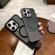 Луксозен гръб / кейс / Luxury Case с безжично зареждане MagSafe за Samsung Galaxy A56 5G - прозрачен / черен