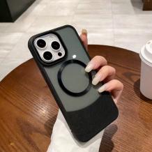 Луксозен гръб / кейс / Luxury Case с безжично зареждане MagSafe за Samsung Galaxy A36 5G - прозрачен / черен
