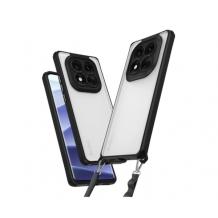 Луксозен гръб / кейс / Protective Armor Case за Xiaomi Redmi Note 14 Pro - прозрачен / черен кант