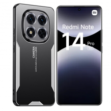 Луксозен гръб Metal TPU Case за Xiaomi Redmi Note 14 Pro - черен / сиво