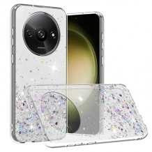 Силиконов калъф / гръб / Brillant Clear Case за Xiaomi Redmi A3 - прозрачен / блестящи стружки