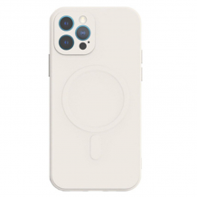 Луксозен гръб / кейс / Smooth Guard Silicone Case с безжично зареждане MagSafe за Apple iPhone 16 Pro Max (6.9) - бял