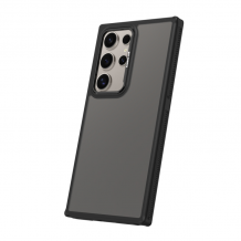 Луксозен гръб / кейс / Crystal Black Case за Samsung Galaxy S24 Ultra - черен мат / черен кант