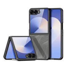 Луксозен гръб / кейс / Dux Ducis AIMO Premium Case за Samsung Galaxy Z Flip 7 - прозрачен / черен кант