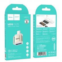 Адаптер за транфер на данни Hoco UA31C OTG от USB-C към USB-A - бяло със златисто