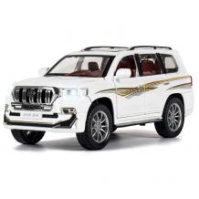 Метален джип със звук и светлини Toyota Land Cruiser Prado 1/24 - бял