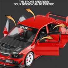 Метална кола с отварящи се врати светлини и звуци Mitsubishi Lancer Evolution 1:24