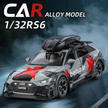 Метална кола с отварящи се врати капаци светлини и звуци Audi RS6 Avant 1:32 - Камуфлажна 