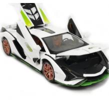 Метална кола с отварящи се врати капаци светлини и звуци Lamborghini Sian 1:24