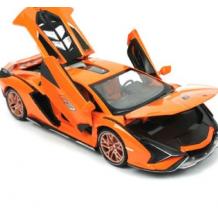 Метална кола с отварящи се врати капаци светлини и звуци Lamborghini Sian 1:24