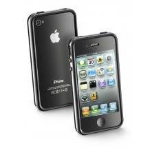 Силиконова обвивка Бъмпер / Bumper Cellular line за Apple iPhone 4 / iPhone 4S - черен