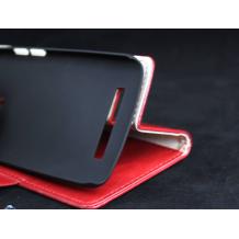 Кожен калъф Flip тефтер със стойка за HTC Desire 500 - червен