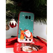 Силиконов калъф / гръб / TPU за Samsung Galaxy S7 Edge G935 - Merry Christmas / Santa Claus and Rudolph