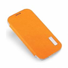 Кожен калъф Flip тефтер Remax за HTC Desire 500 - оранжев