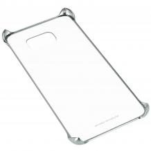 Оригинален твърд гръб Clear Cover EF-QG920B за Samsung Galaxy S6 G920 - прозрачен със сребрист кант