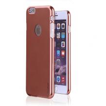 Ултра тънък твърд гръб / капак / X-Level ELECTROPLATE Series за Apple iPhone 6 4.7'' - кафяв / bronze