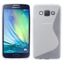 Силиконов калъф / гръб / TPU S-Line за Samsung Galaxy A3 SM-A300F / Samsung A3 - прозрачен / мат