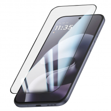 5D full cover Tempered glass Full Glue screen protector Samsung A17 / Извит стъклен скрийн протектор с лепило от вътрешната страна за Samsung Galaxy A17 - черен кант