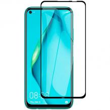 5D full cover Tempered glass Full Glue screen protector Huawei P40 Lite / Извит стъклен скрийн протектор с лепило от вътрешната страна за Huawei P40 Lite - черен