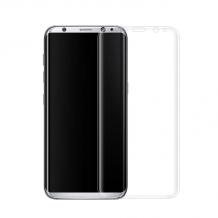 3D full cover Tempered glass screen protector за Samsung Galaxy S8 Plus / Извит стъклен скрийн протектор за Samsung Galaxy S8 Plus - прозрачен