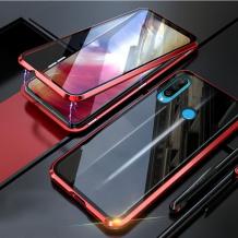Магнитен калъф Bumper Case 360° FULL за Huawei P Smart Z / Y9 Prime 2019 - прозрачен / червена рамка