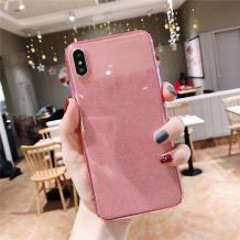 Силиконов калъф / гръб / TPU Bling за Samsung Galaxy M30 - прозрачен / розов / брокат