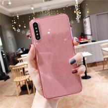 Силиконов калъф / гръб / TPU Bling за Huawei P30 Lite - прозрачен / розов / брокат