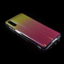 Силиконов калъф / гръб / TPU Rainbow за Samsung Galaxy A70 - преливащ / жълто и розово