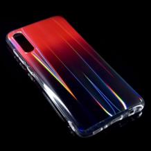 Силиконов калъф / гръб / TPU Rainbow за Samsung Galaxy A40 - преливащ / червено