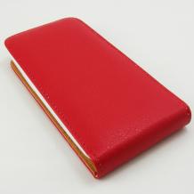Кожен калъф Flip тефтер Flexi със силиконов гръб за HTC Desire 320 - червен
