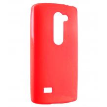 Ултра тънък силиконов калъф / гръб / TPU Ultra Thin Candy Case за LG Leon C40 - червен / брокат