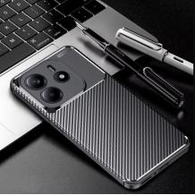 Луксозен силиконов калъф / кейс / TPU Auto Focus за Xiaomi Redmi Note 14 5G - черен / Carbon