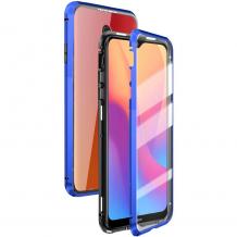 Магнитен калъф Bumper Case 360° FULL за Xiaomi Redmi 8A - прозрачен / синя рамка