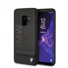 Оригинален кожен гръб BMW за Samsung Galaxy S9 G960 - черен