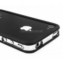 Силиконова обвивка за iPhone 4 / 4G / 4S - Bumper - Прозрачен / черно