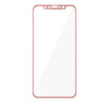 5D full cover Tempered glass Full Glue screen protector Apple iPhone X / Извит стъклен скрийн протектор с лепило от вътрешната страна за Apple iPhone X - Rose Gold