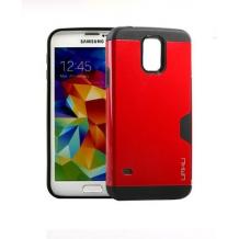Твърд гръб със силиконов кант UMKU за Samsung Galaxy S5 G900 - червено и черно